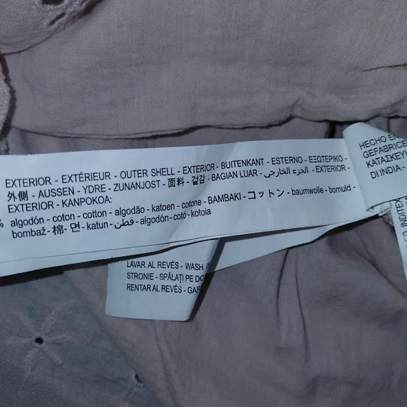 Bershka Size S Cream Tiered Ruffle Dress Eyelet Smocked Puff Sleeve - Picture 11 of 15